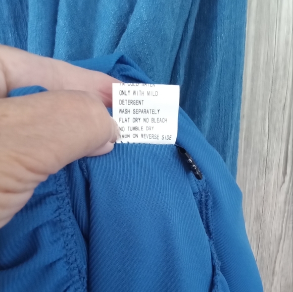 Papa Blue Cotton Linen Tunic Dress L - Picture 5 of 7